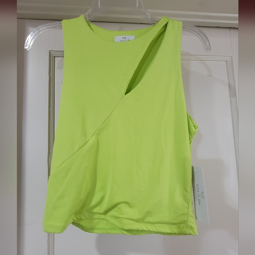 Lime Green Cut Out Crop Top
